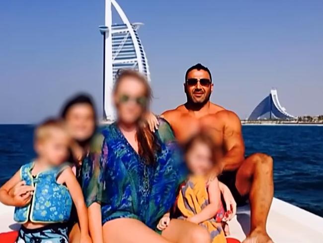 Angelo Pandeli with his family in Dubai. Picture: Supplied / Nine