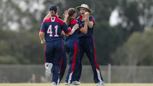 Western celebrate a wicket. Picture: Sue Graham