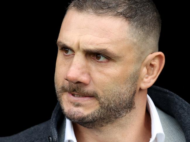 SYDNEY, AUSTRALIA - JUNE 15: Robbie Farah assistant coach of the Wests Tigers looks on during the round 15 NRL match between Wests Tigers and Gold Coast Titans at Leichhardt Oval on June 15, 2024 in Sydney, Australia. (Photo by Jason McCawley/Getty Images)