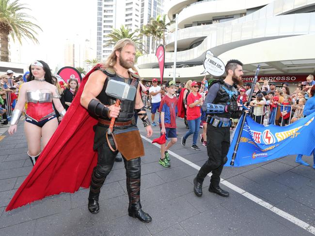 Pictured during the Superhero parade at Broadbeach as part of Supanova . Pic Mike Batterham