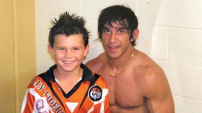 Cowboys debutant Jake Clifford and Johnathan Thurston.