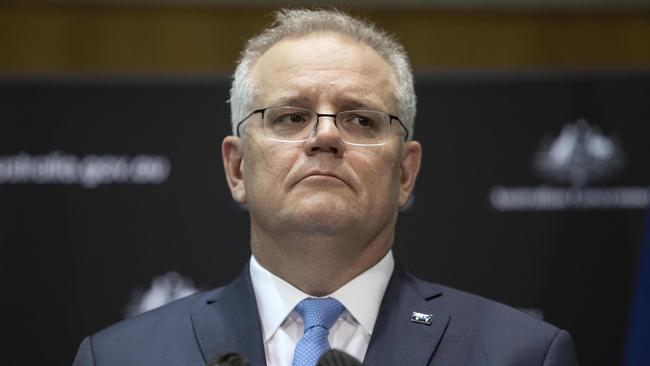 Prime Minister Scott Morrison announces a national code for agriculture cross-border travel will be developed. Picture: NCA NewsWire / Gary Ramage