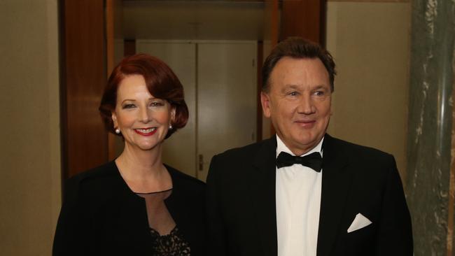 Then Prime Minister Julia Gillard and ‘First Bloke’ Tim Mathieson at the Midwinter Ball at Parliament House in Canberra in 2013.