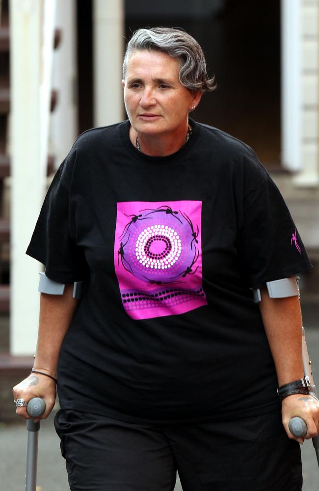 Tracey Wigginton, dubbed the lesbian vampire killer, is pictured in Brisbane after her release from jail.