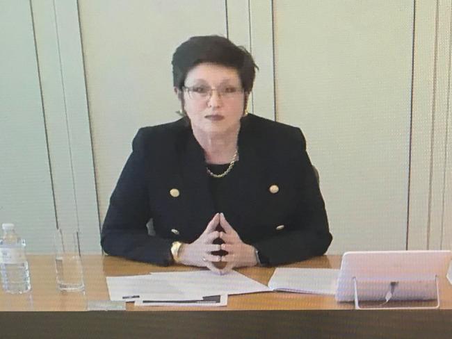 Incoming Crown board member Anne Ward is questioned at the Perth Crown royal commission. Source: Royal Commission livestream