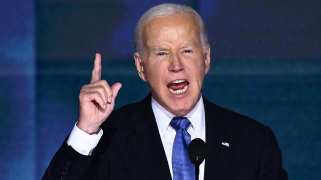 US President Joe Biden delivers the keynote address on the first day of the Democratic National Convention (DNC) at the United Center in Chicago, Illinois. Picture: Mandel Ngan / AFP