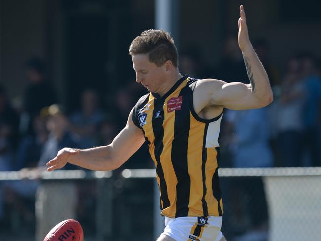 Upwey Tecoma’s Keenan Hinton. Picture: AAP/ Chris Eastman