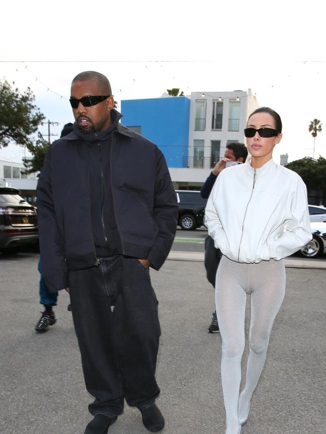 Kanye West and Bianca Censori were spotted arriving at a recording studio. Picture. Backgrid.