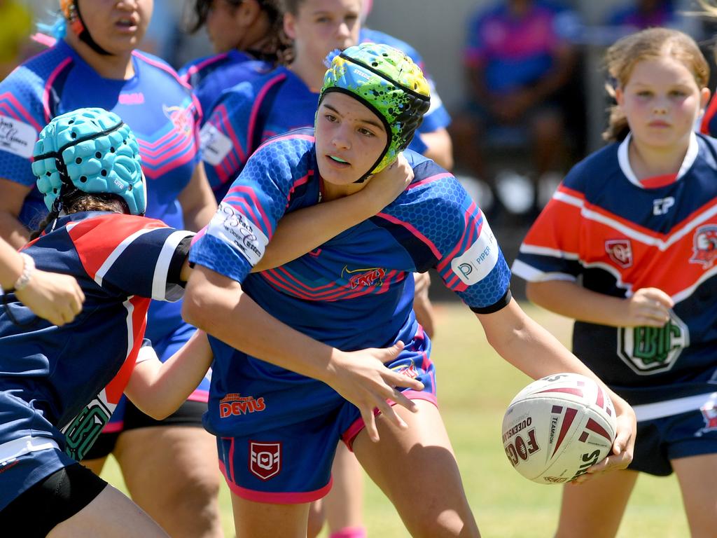 Junior League grand Finals at Kern Brothers Drive. Under 13 Girls Norths against Burdekin. Norths Shenae Cassidy. Picture: Evan Morgan