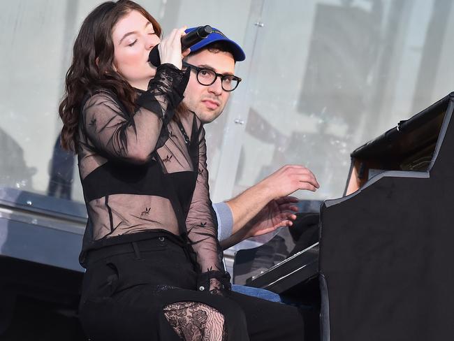 Lorde and Jack Antonoff perform onstage during the 2017 Governors Ball Music Festival at Randall's Island on June 2, 2017 in New York. Picture: Getty Images