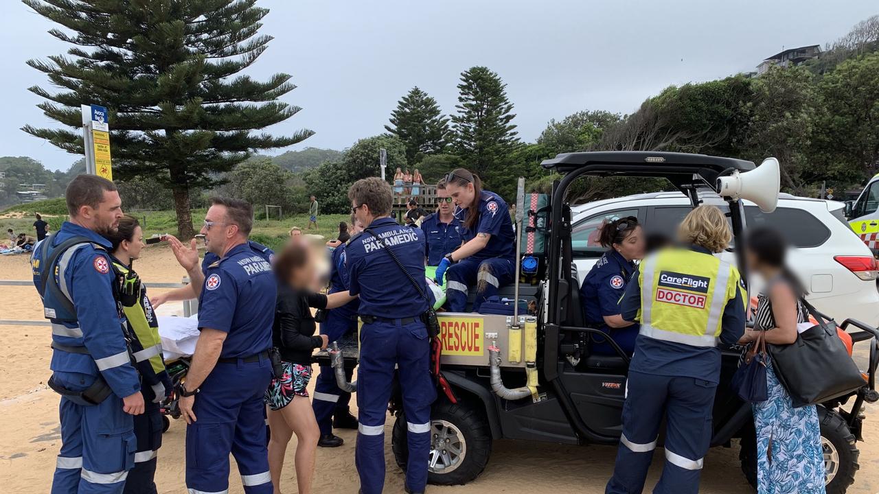 Two young children were pulled from the water at a lagoon at Avoca Beach on Wednesday afternoon. Picture: Careflight