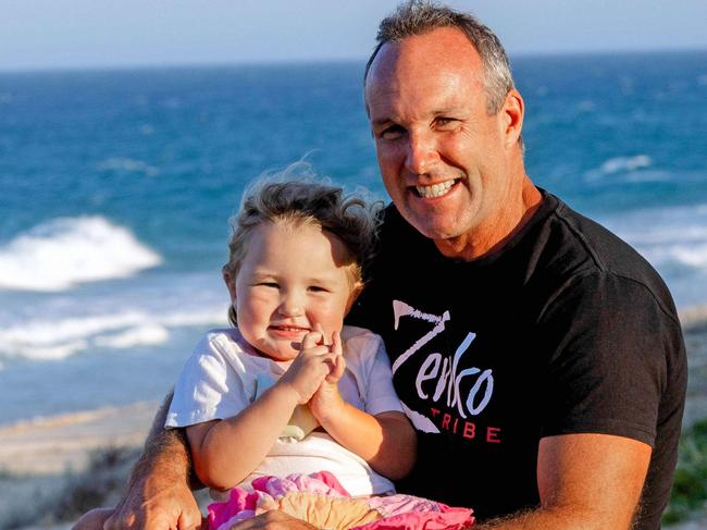 Ryan Gaylard with two-year-old daughter Lucinda on the Sunshine Coast, Friday, August 30, 2024 - Picture: Richard Walker