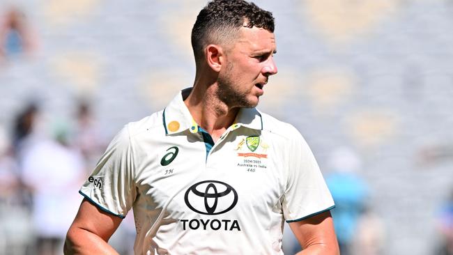 Travis Head denied there was any rift between Australia’s batting line-up and bowling attack after post-play comments by Josh Hazlewood (pictured) in Perth were overblown. Picture: Saeed Khan / AFP