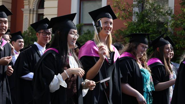 UTAS graduates taking part in Town and Gown in Launceston. Picture: Justin Lemmon.