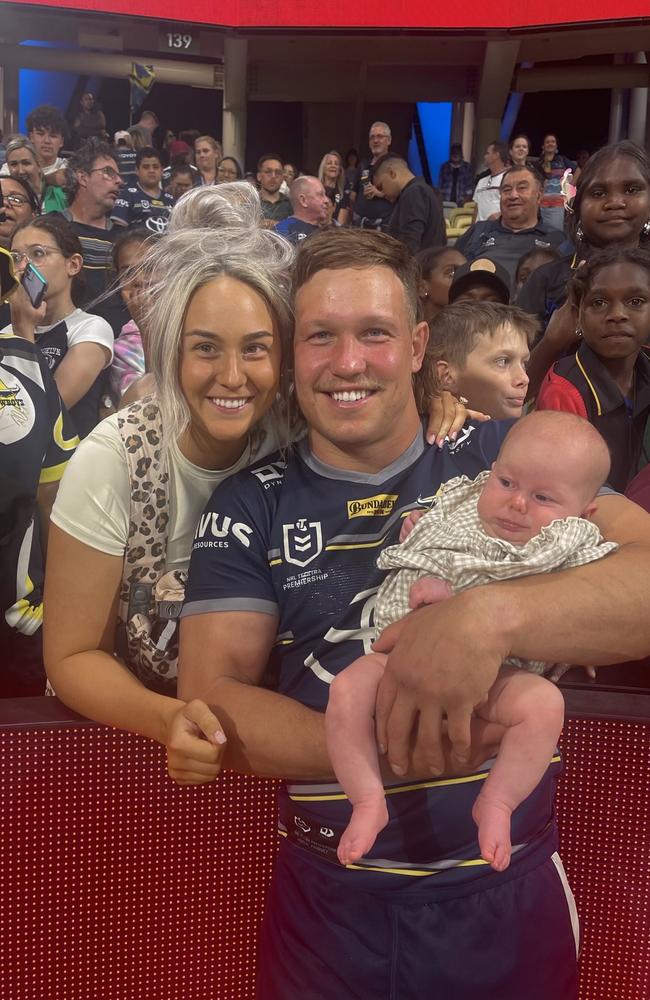 Reuben Cotter, Mackenzie Falco and baby Sunny.