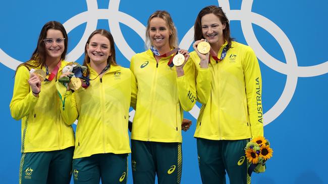 The Australian swim team supported by mining magnate Gina Rinehart had their best-ever Olympics in Tokyo with nine gold medals Picture: Getty Images