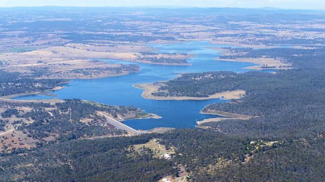 Bjelke-Petersen Dam viewed from above. Picture: Heath Pukallus