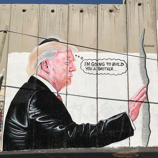 Bethlehem Graffiti Mocks Trump's Wall Ambitions. Credit - Instagram/@lushsux via Storyful