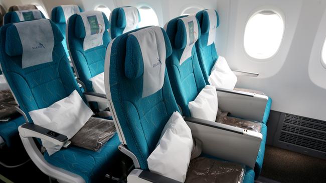 The Boeing 737 Max 8 has promised enhanced comfort for passengers, including new improved seating in Economy Class. PICTURE: STEWART McLEAN