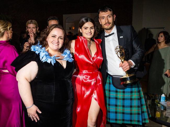 The stars of Baby Reindeer, Jessica Gunning, Nava Mau and Richard Gadd at the Netflix party. Picture: Getty Images