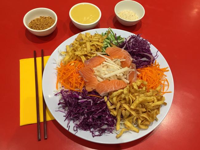 Yee Sang is a raw salmon salad at Wok Passion. Pictures: Jenifer Jagielski