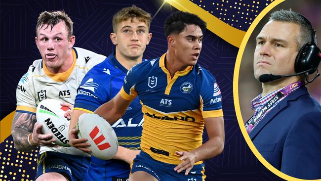 J'Maine Hopgood, Matt Arthur and Blaize Talagi are three Eels that Jason Ryles (inset) will want to hold on to.