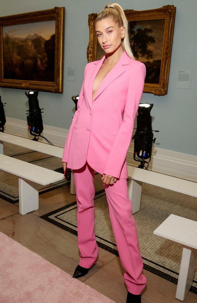 Hailey Baldwin at the Carolina Herrera show. Picture: Splash