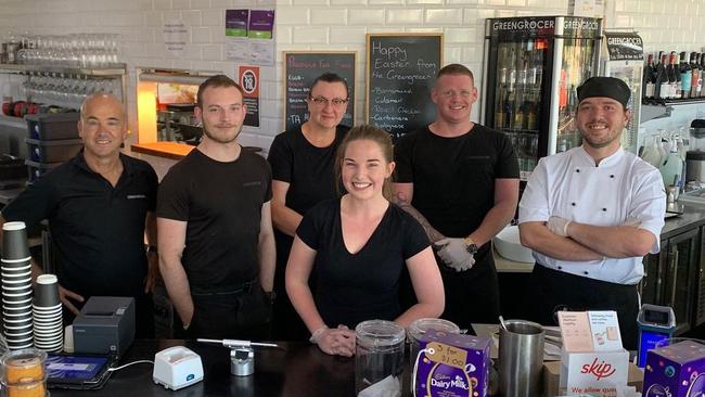 The team at Green Grocer, with owner Con Toparis on the left. Picture: Green Grocer Instagram