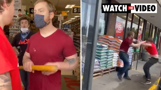 Employee brawls with customer over face masks