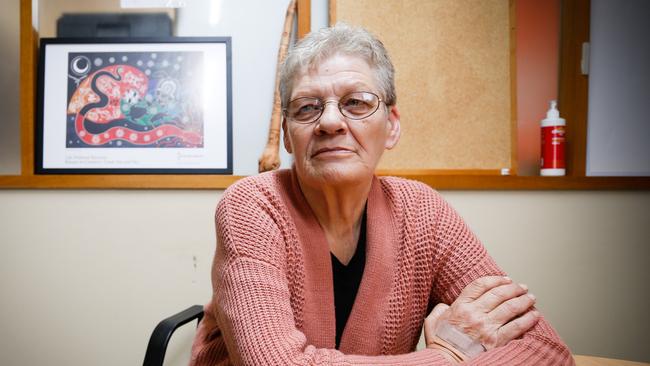 Tasmanian aboriginal elder who was taken from her mother and placed in an orphanage in Victoria, Sharon Holbrook. Picture: PATRICK GEE