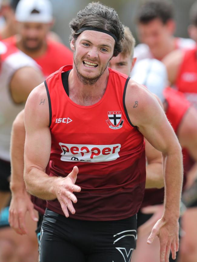 Dylan Roberton at St Kilda Training. Picture: Michael Klein