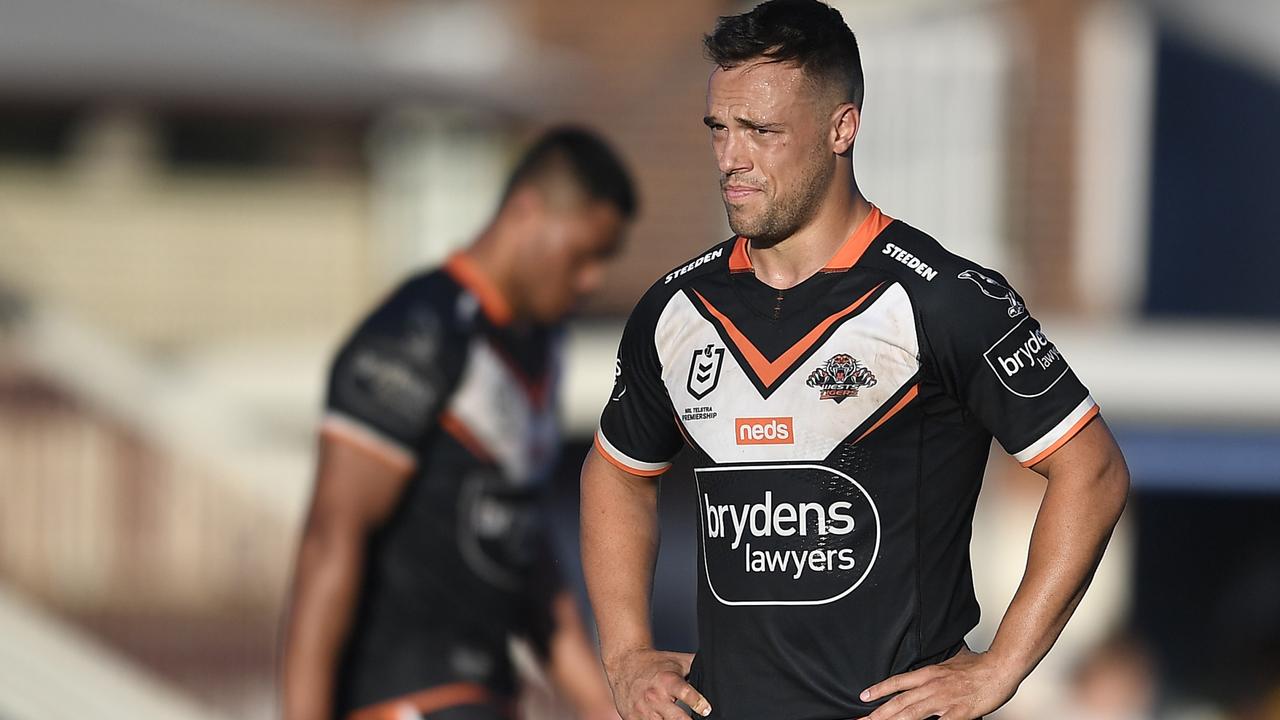 Could Luke Brooks be on his way out of the Wests Tigers. Picture: Ian Hitchcock/Getty Images