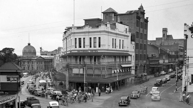 Brisbane’s National Hotel in 1949. The Nash was the pub of choice for the Queensland police elite. Picture: The Courier-Mail Photo Archive