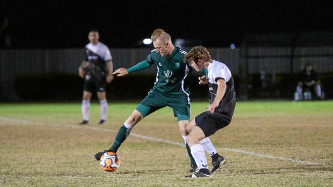 Soccer - Frenchville player Michael Cay playing Central at Ryan Park. Picture: Michelle Gately