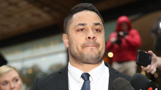 SYDNEY, AUSTRALIA - NewsWire Photos MARCH 22, 2021 - Former NRL superstar Jarryd Hayne who has been found guilty of counts of sexual assault, leaving the Downing Centre in Sydney.Picture: NCA NewsWire / Christian Gilles