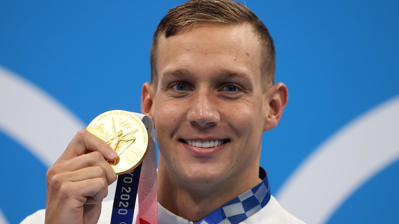 Caeleb Dressel won five gold medals but that doesn’t mean he enjoyed the Olympics. Picture: Getty Images