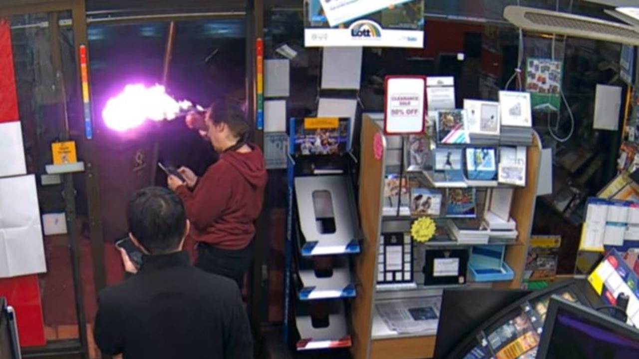 Youths harassing shopkeepers in Moonah. Image: CCTV.