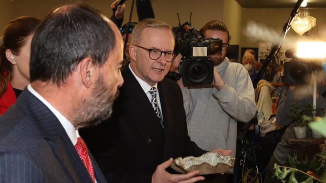 Anthony Albanese campaigning in the seat of Bass Tasmania. Picture: Liam Kidston