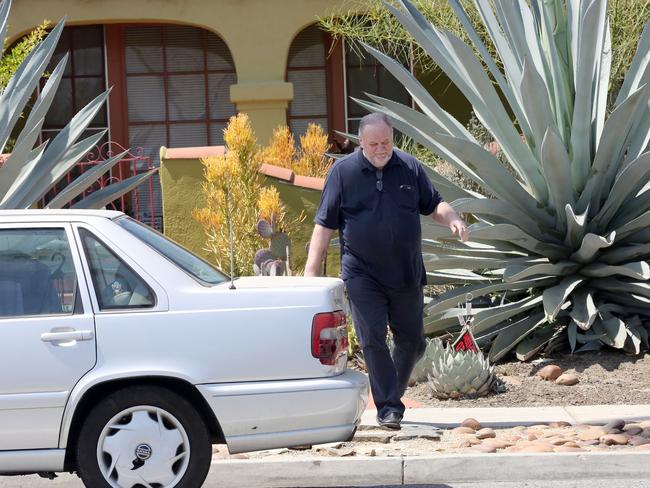 Meghan Markle's father Thomas Markle was pictured dropping off flowers at Doria Ragland’s home days before the wedding. Picture: Mega.