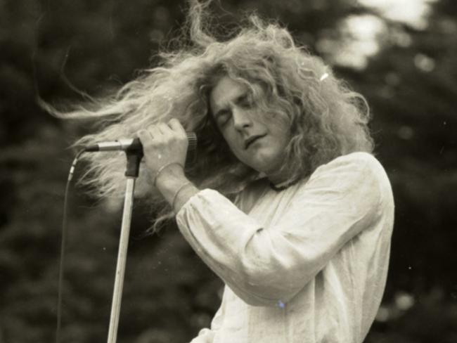 Robert Plant performs at Kooyong in 1972. Picture: HWT Library