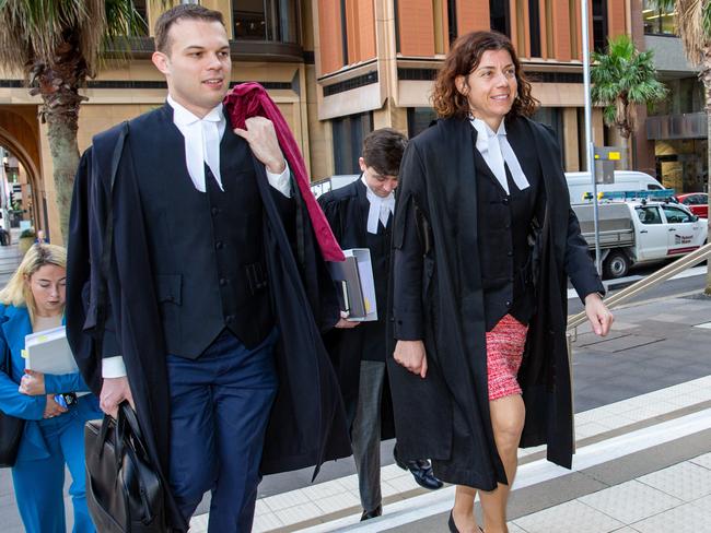 Barrister Sue Chrysanthou, right, arrives at the federal court in Sydney. Picture: Christian Gilles/NCA NewsWire