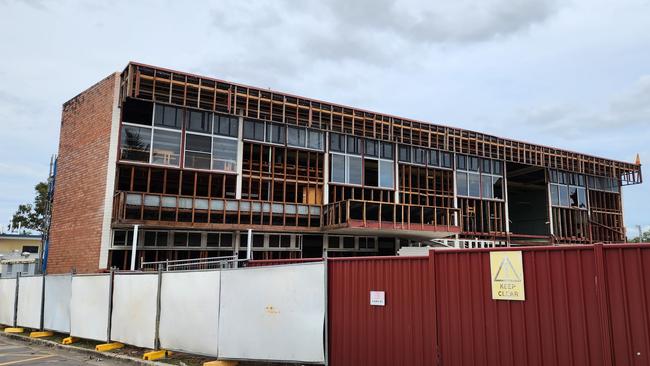 Works to demolish Rockhampton's Ambassador Motel are underway. Picture: Aden Stokes