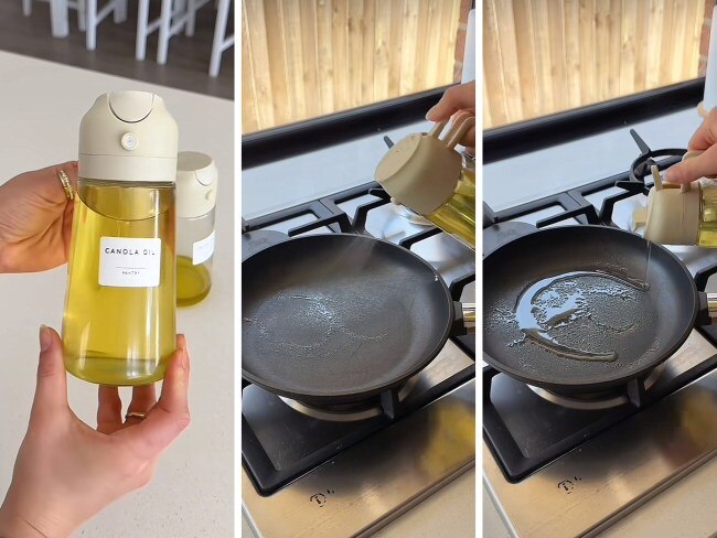 You can pour oil or spray oil with this 2-in-1 dispenser. Picture: TikTok/@ozaygiz