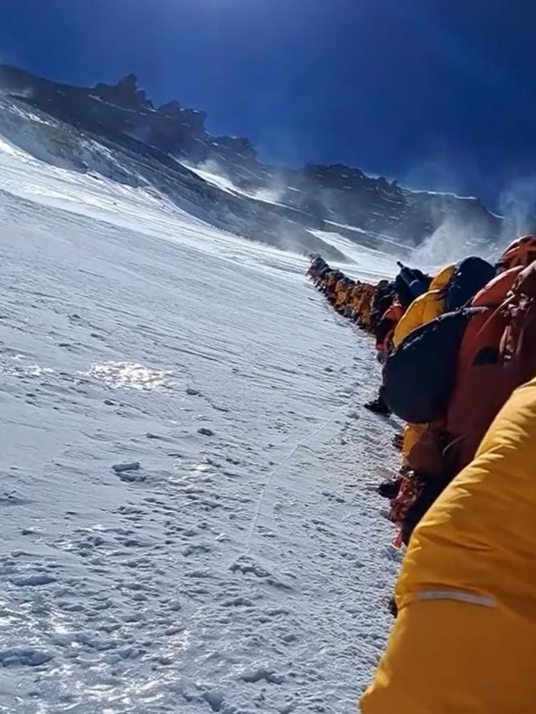 2023 Everest season headlines lead with imagery of immense summit queues, desecrated high-altitude camps strewn with trash, biological human including excrement and dead bodies. Picture: Tiktok