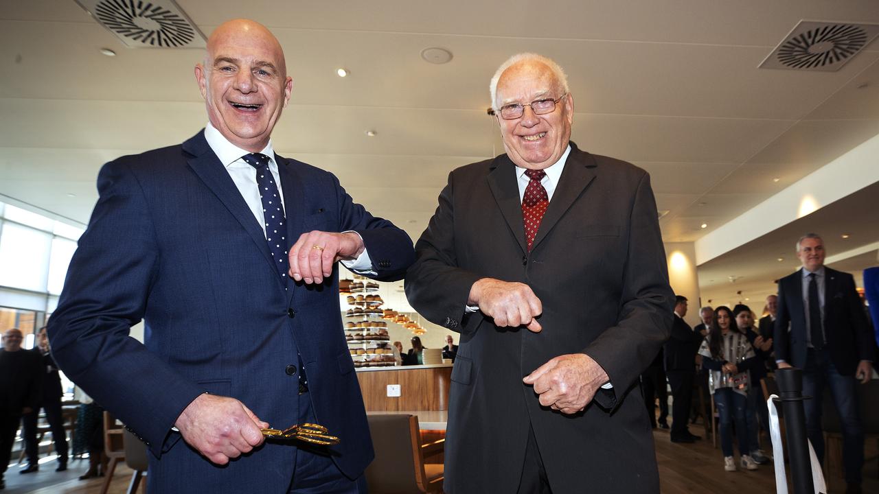 Premier Peter Gutwein and Managing Director Emmanuel Kalis during the opening of the Crowne Plaza Hotel at Hobart. Picture Chris Kidd