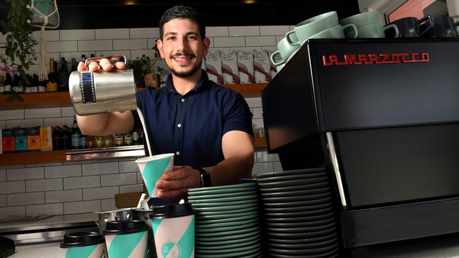 Barista Nizar Said says many customers are price-conscious when buying coffee. Picture: Tricia Watkinson