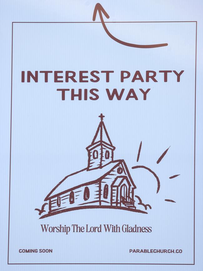 The signage at an interest party held at The Vicar in Dural.