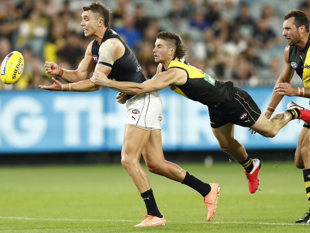 Patrick Cripps used Liam Baker as a speed bump.