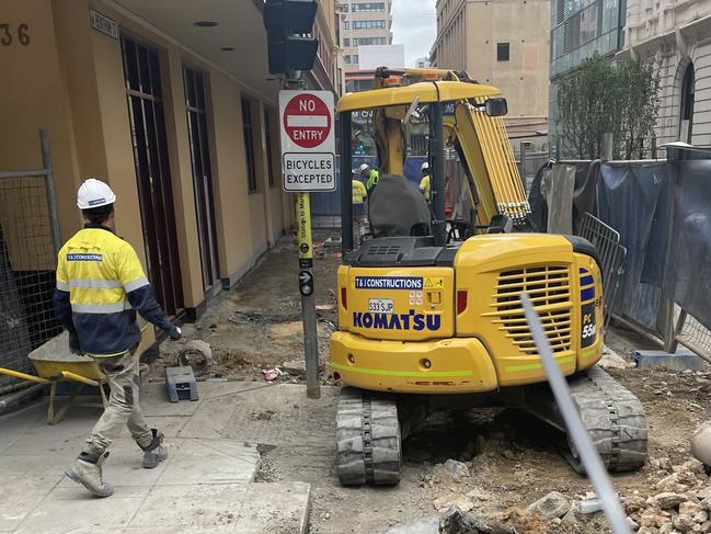 Pathway works along Bentham Street, 10 Nov 2022 . Picture: Erin Jones