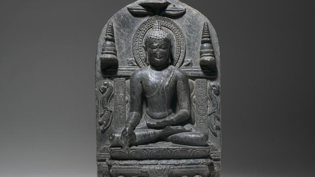 Pala dynasty (8th-early 12th centuries), Buddha calling the Earth to witness, 10th century, National Gallery of Australia, Canberra, presented by the High Commissioner for India, Government of India, 1969.